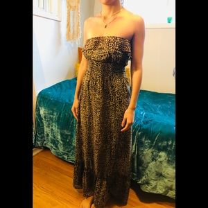 Cheetah print strapless Dress